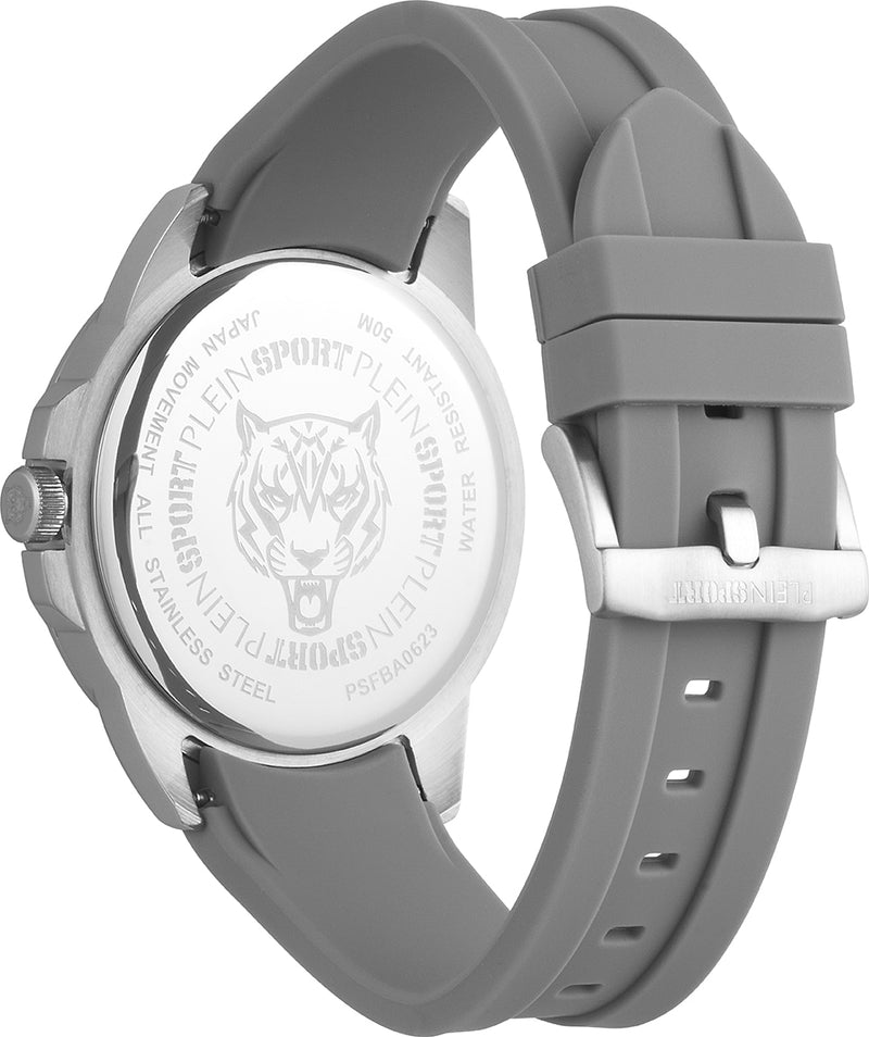 Plein Sport Sport Touchdown Silver Round Dial Quartz Analog Men Watch Watch Plein Sport