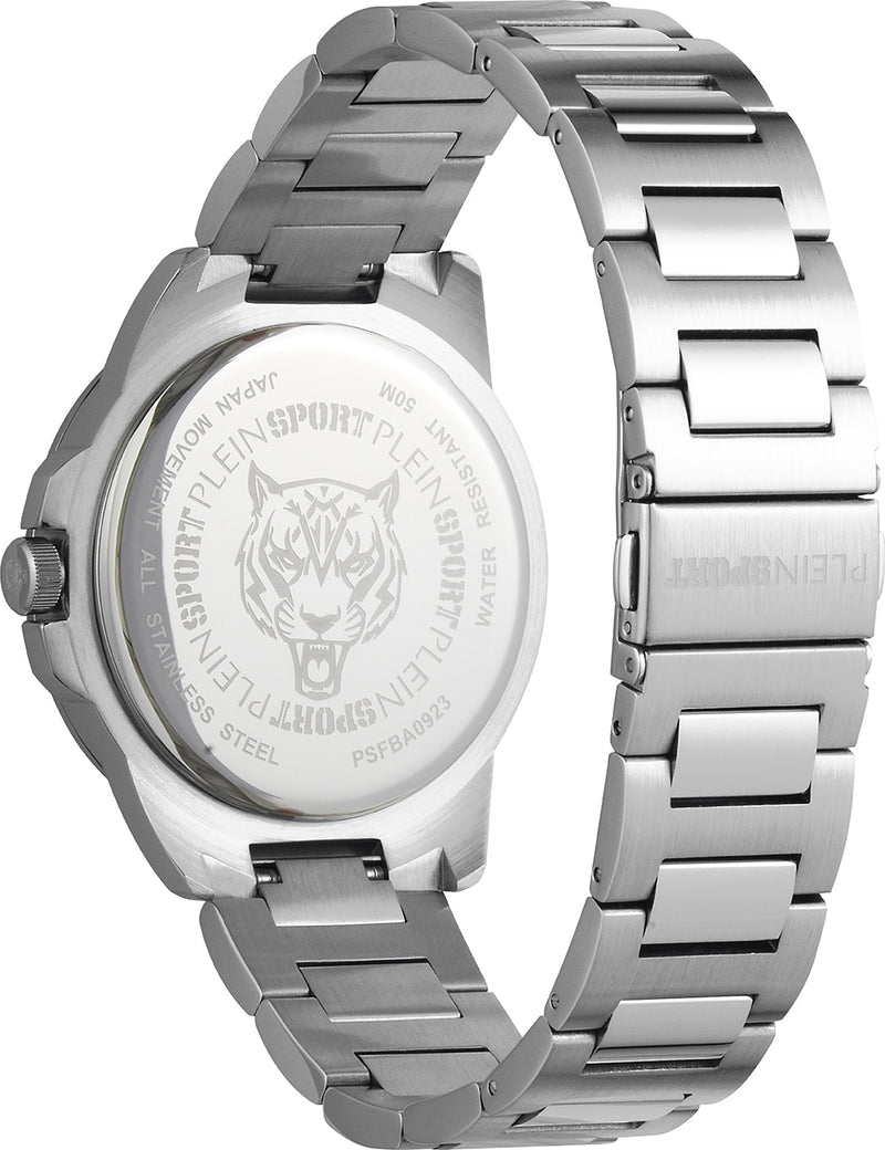 Plein Sport Sport Touchdown Silver Round Dial Quartz Analog Men Watch Watch Plein Sport