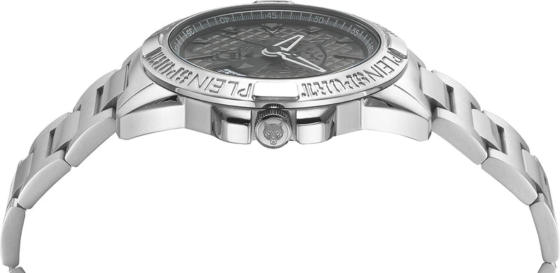 Plein Sport Sport Touchdown Silver Round Dial Quartz Analog Men Watch Watch Plein Sport