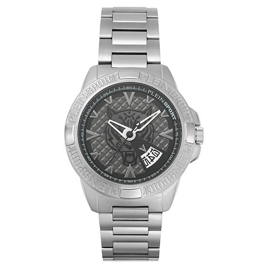 Plein Sport Sport Touchdown Silver Round Dial Quartz Analog Men Watch Watch Plein Sport