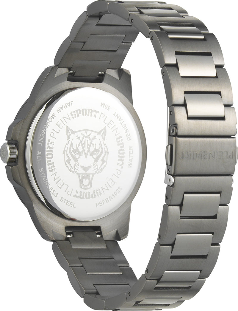 Plein Sport Sport Touchdown Gunmetal Round Dial Quartz Analog Men Watch Watch Plein Sport