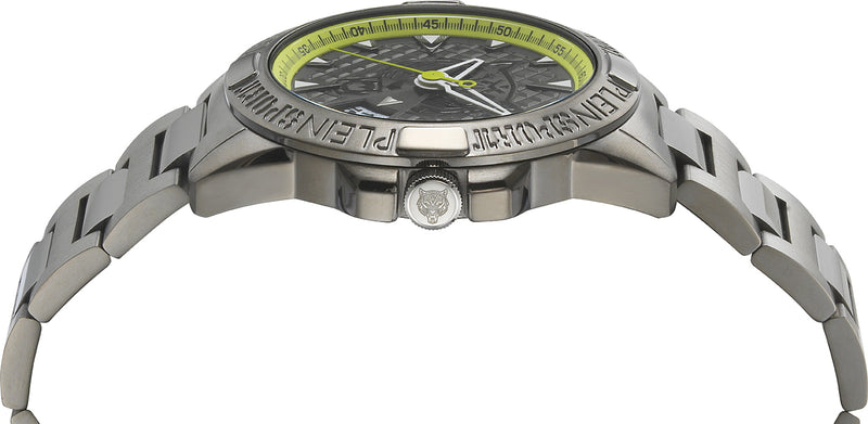 Plein Sport Sport Touchdown Gunmetal Round Dial Quartz Analog Men Watch Watch Plein Sport