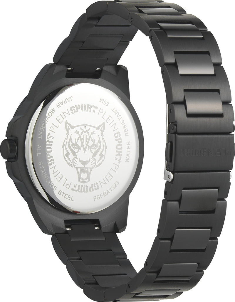 Plein Sport Sport Touchdown Black Round Dial Quartz Analog Men Watch Watch Plein Sport