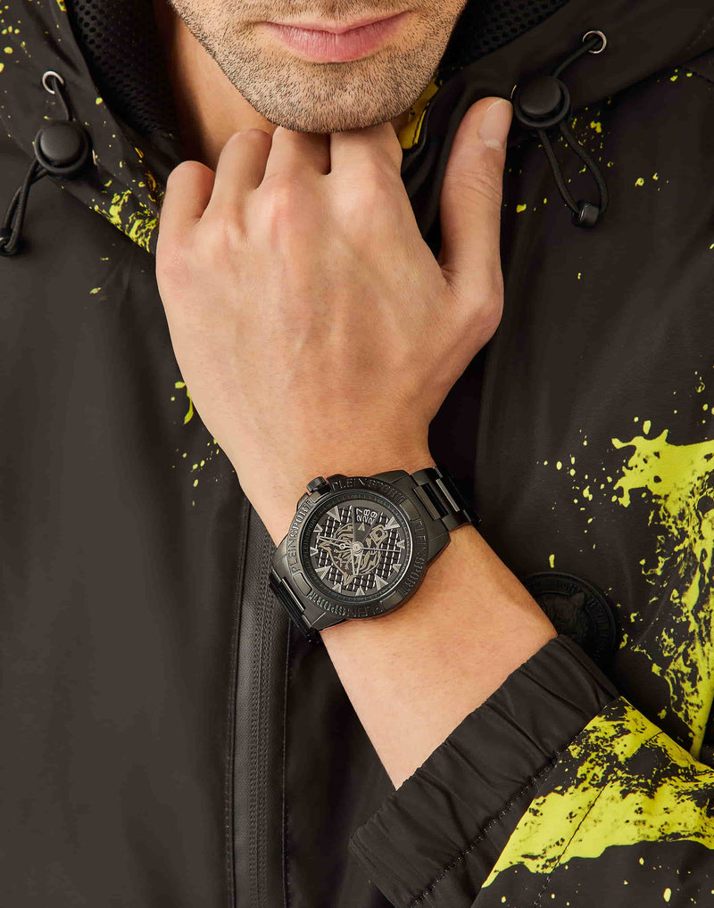 Plein Sport Sport Touchdown Black Round Dial Quartz Analog Men Watch Watch Plein Sport