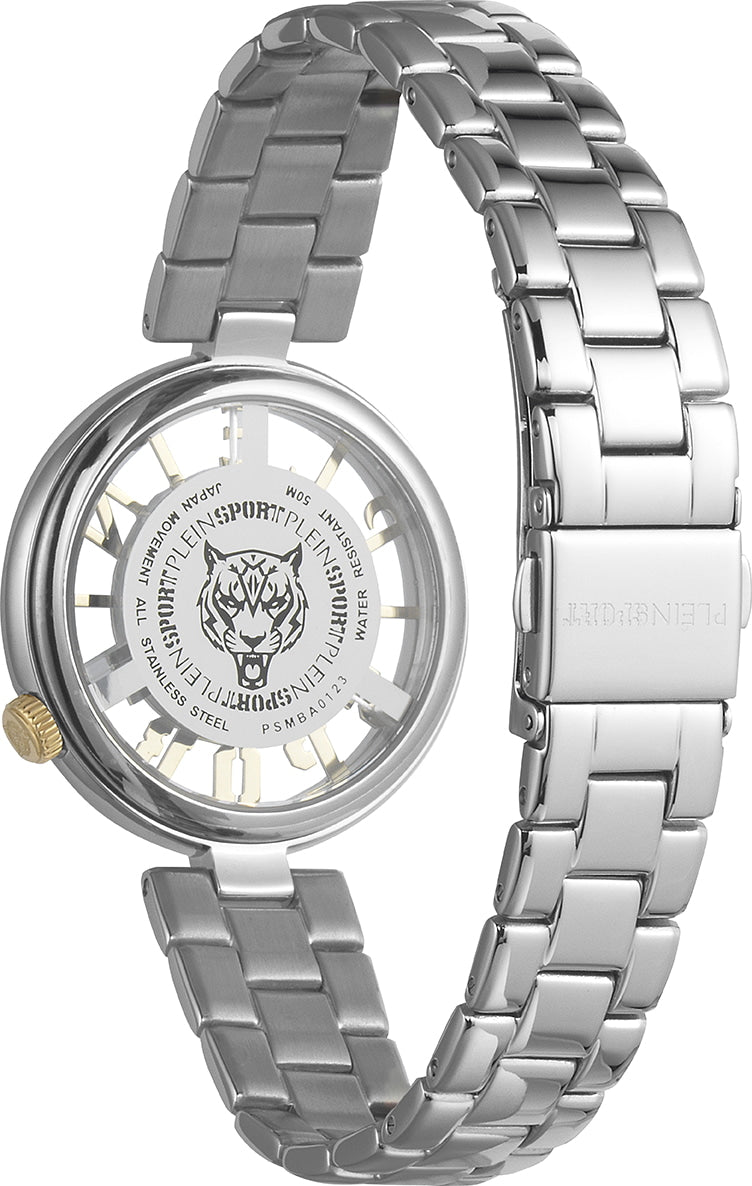 Plein Sport Sport Tiger Silver Round Dial Quartz Analog Women Watch Watch Plein Sport