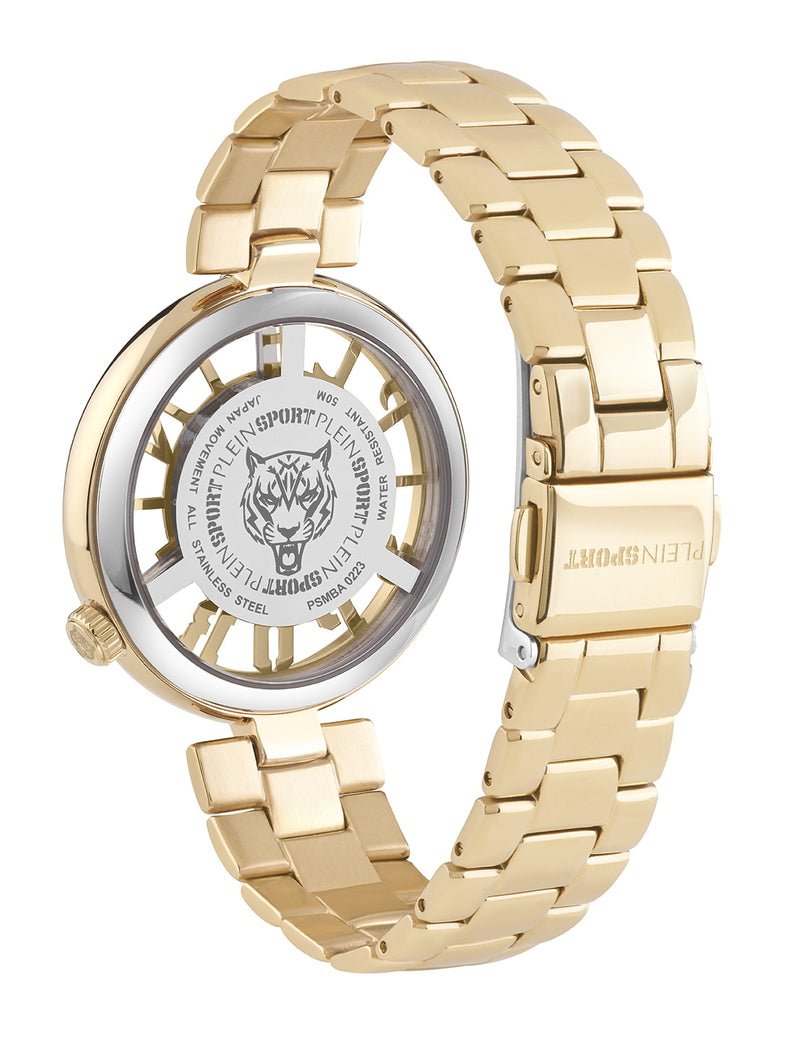 Plein Sport Sport Tiger Gold Round Dial Quartz Analog Women Watch Watch Plein Sport