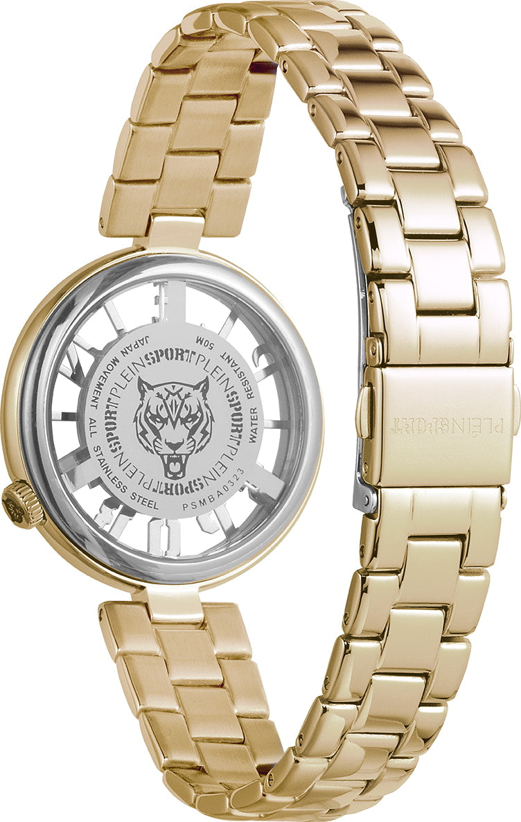 Plein Sport Sport Tiger Gold Round Dial Quartz Analog Women Watch Watch Plein Sport