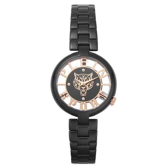 Plein Sport Sport Tiger Black Round Dial Quartz Analog Women Watch Watch Plein Sport