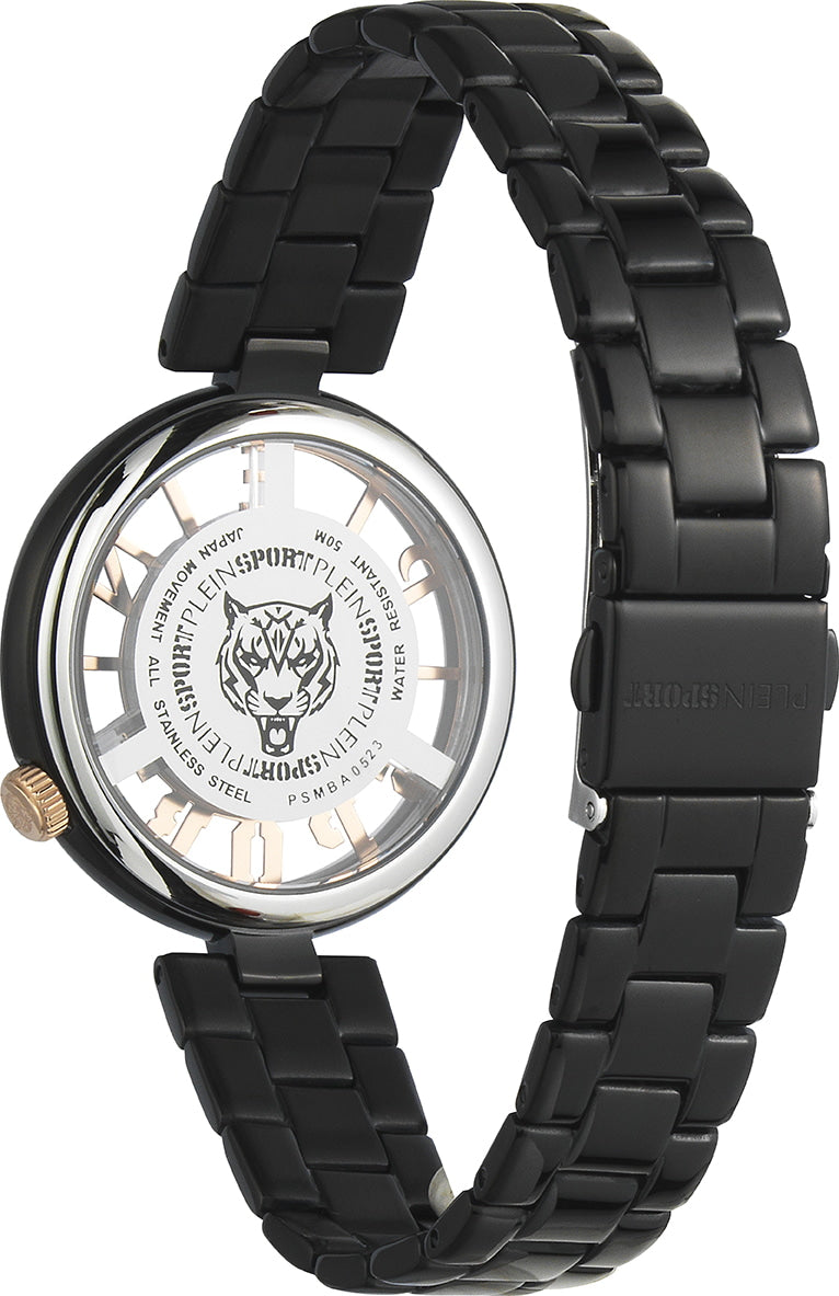 Plein Sport Sport Tiger Black Round Dial Quartz Analog Women Watch Watch Plein Sport