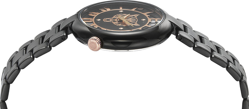 Plein Sport Sport Tiger Black Round Dial Quartz Analog Women Watch Watch Plein Sport