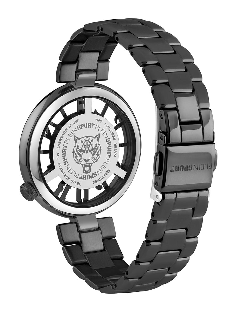 Plein Sport Sport Tiger Black Round Dial Quartz Analog Women Watch Watch Plein Sport