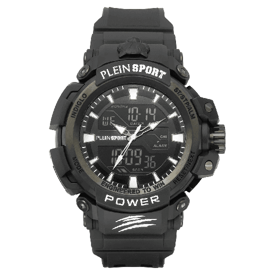 Plein Sport Sport Combat Black Round Dial Quartz Ana-Digi Men Watch