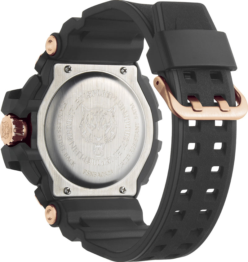 Plein Sport Sport Combat Black Round Dial Quartz Ana-Digi Men Watch Watch Plein Sport