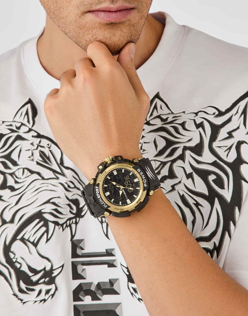 Plein Sport Sport Combat Black Round Dial Quartz Analog Men Watch Watch Plein Sport