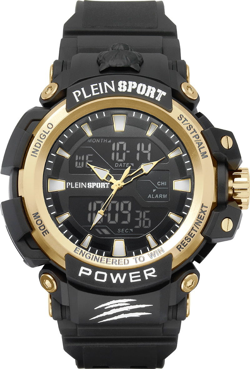 Plein Sport Sport Combat Black Round Dial Quartz Analog Men Watch Watch Plein Sport