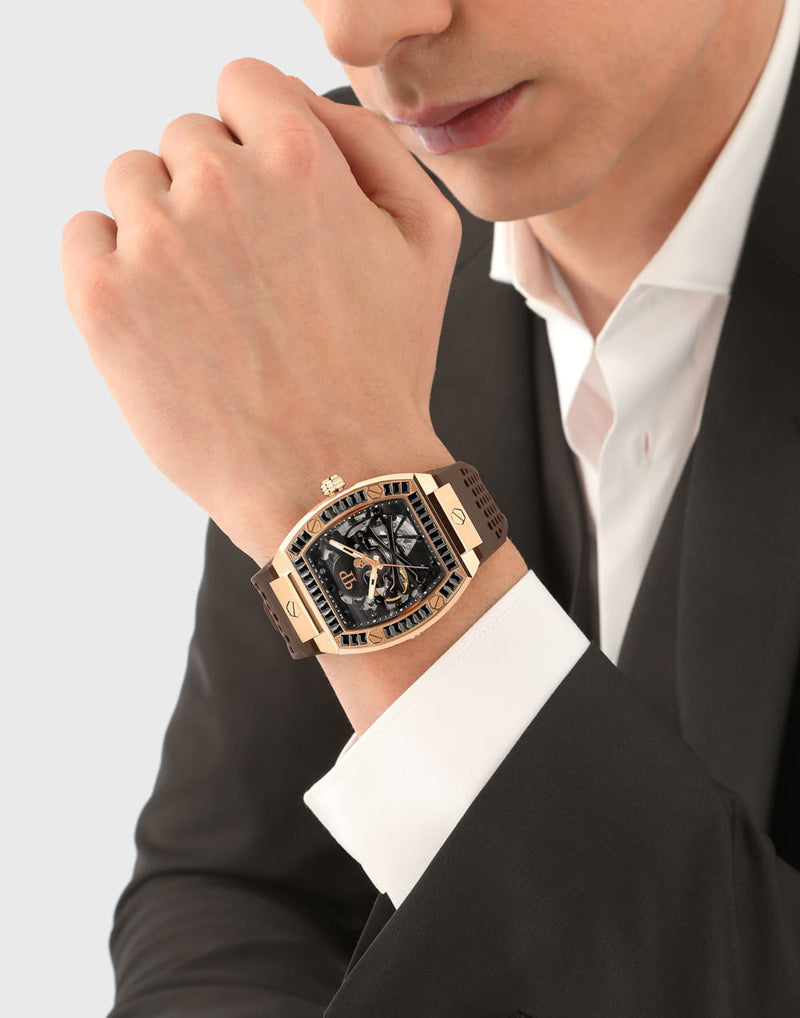 Philipp Plein The $Keleton Black Rectangle Dial Automatic Analog Men Watch Watch Philipp Plein