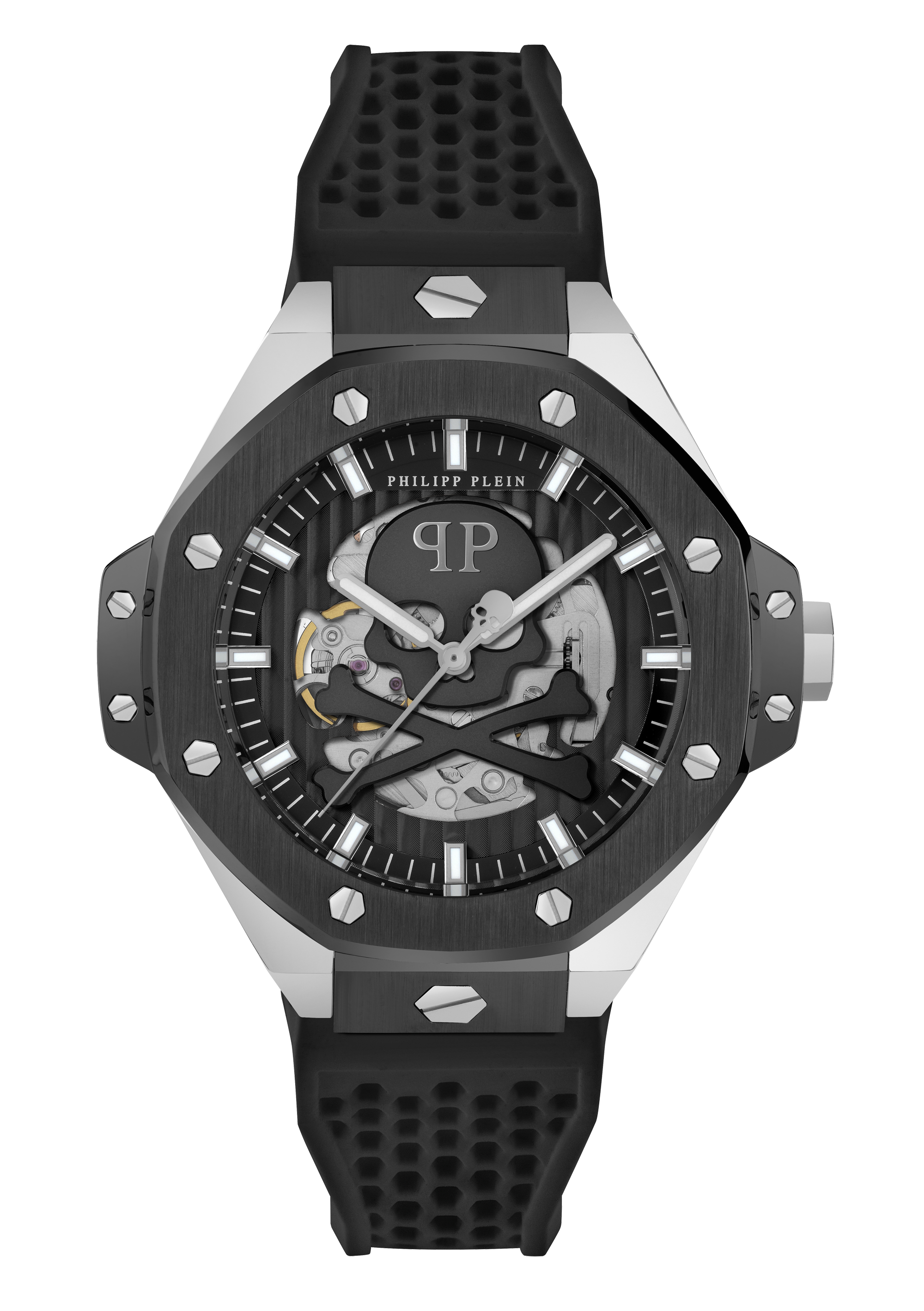 Philipp Plein Black Round Dial Automatic Analog Men Watch Watch Philipp Plein