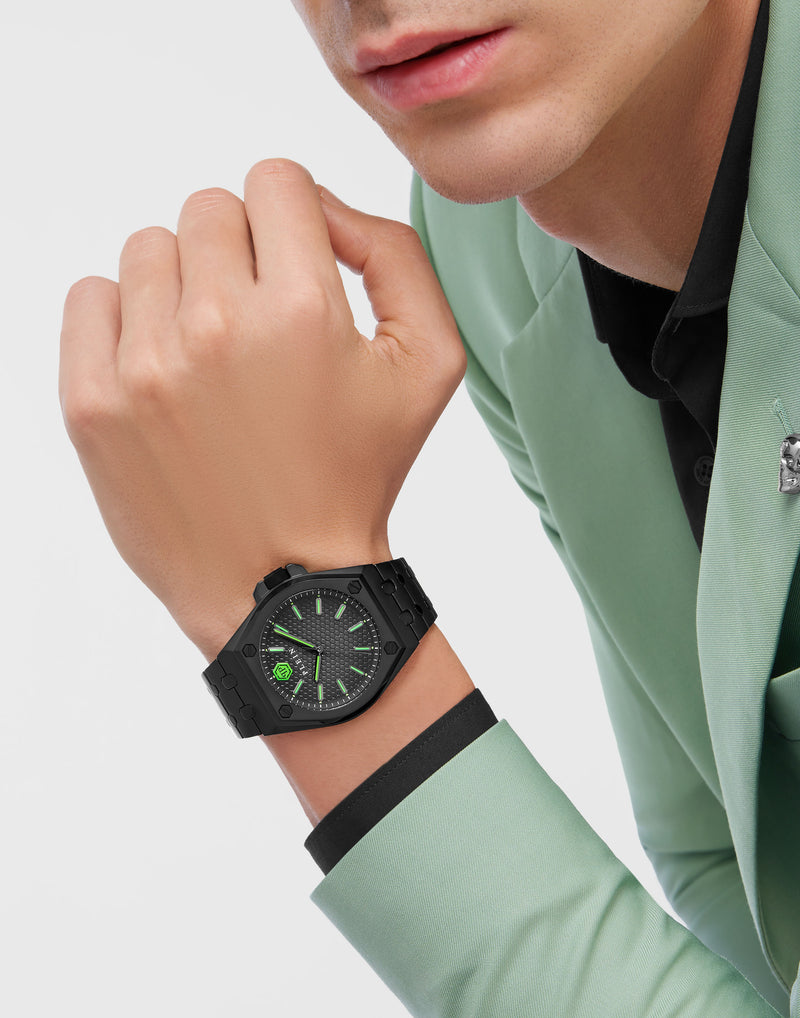 Philipp Plein Black Round Dial Quartz Analog Men Watch Watch Philipp Plein