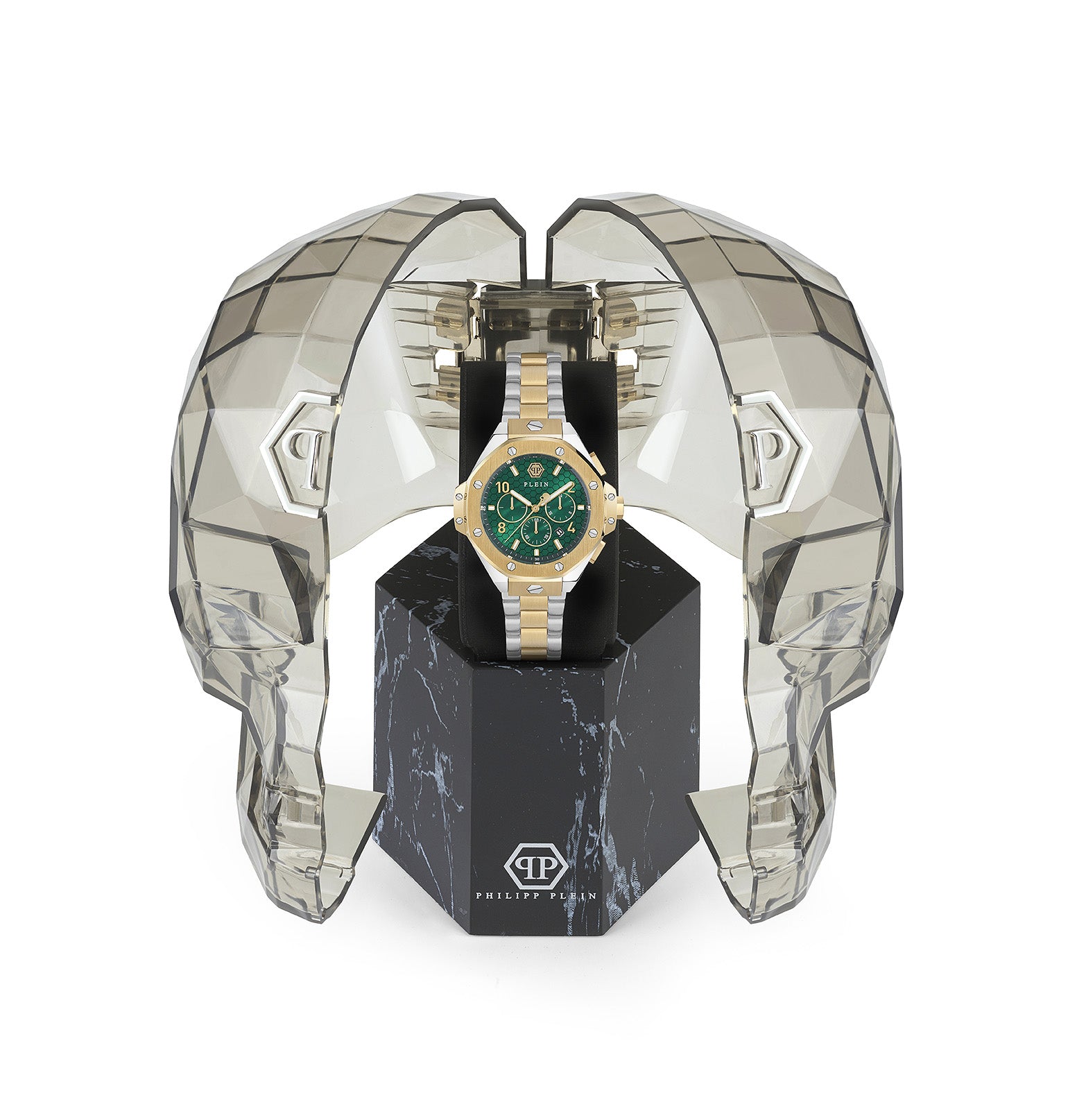 Philipp Plein Green Round Dial Quartz Analog Men Watch Watch Philipp Plein