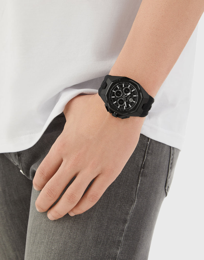 Philipp Plein Black Round Dial Quartz Analog Men Watch Watch Philipp Plein