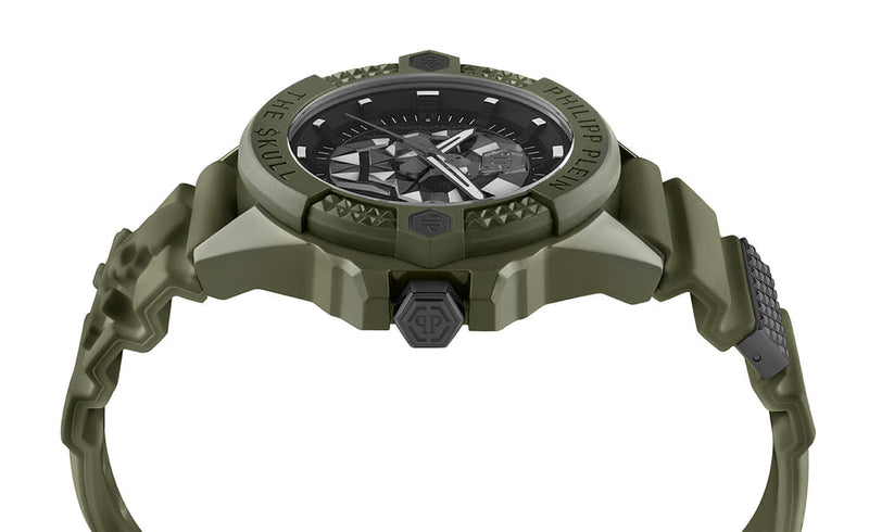 Philipp Plein The $Kull Black Round Dial Quartz Analog Men Watch Watch Philipp Plein