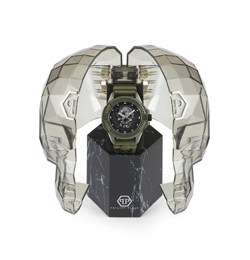 Philipp Plein The $Kull Black Round Dial Quartz Analog Men Watch Watch Philipp Plein