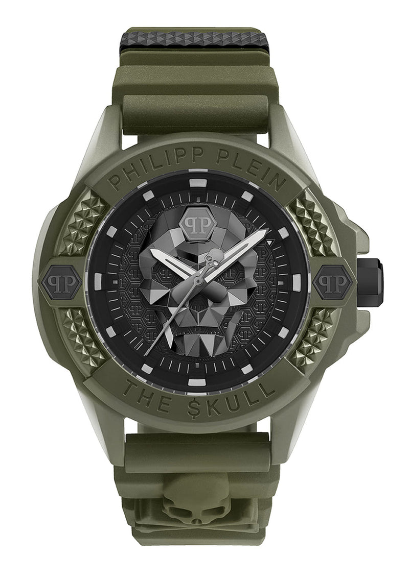 Philipp Plein The $Kull Black Round Dial Quartz Analog Men Watch Watch Philipp Plein