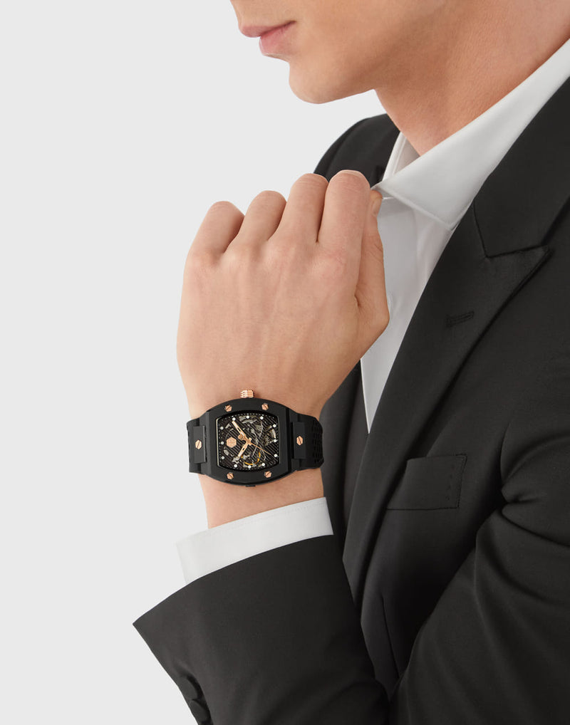 Philipp Plein The $Keleton Black Rectangle Dial Automatic Analog Men Watch Watch Philipp Plein