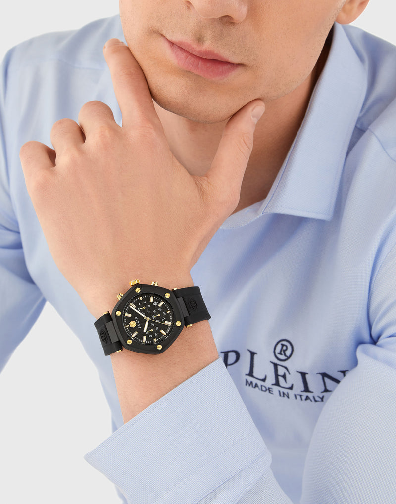 Philipp Plein Black Round Dial Quartz Analog Men Watch Watch Philipp Plein