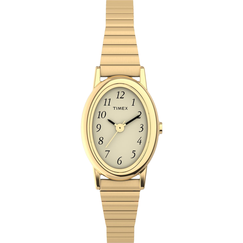 Timex Oval 18mm White Dial Analog Women Watch - T21872UJ Watch Timex