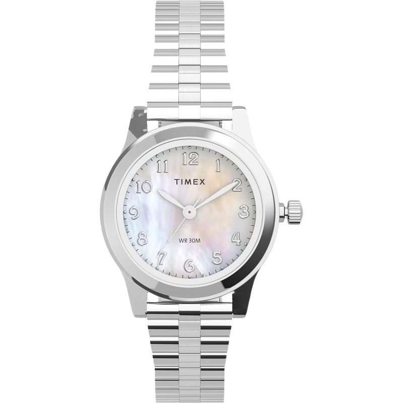 Timex Round 25mm White Dial Analog Women Watch - T2M826UJ Watch Timex