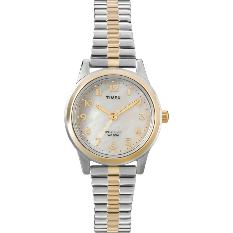 Timex Round 25mm White Dial Analog Women Watch - T2M828UJ Watch Timex