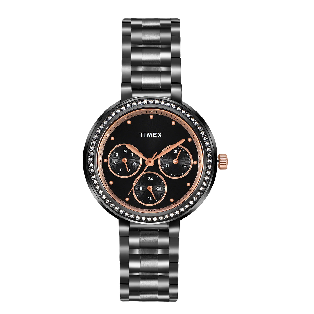 Timex Round 21mm Black Dial Analog Women Watch - TW000Z304