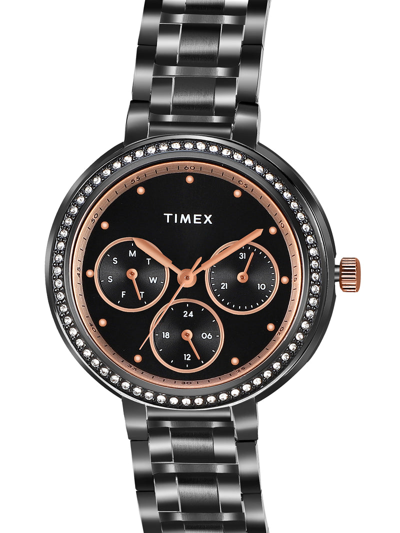Timex Round 21mm Black Dial Analog Women Watch - TW000Z304 Watch Timex