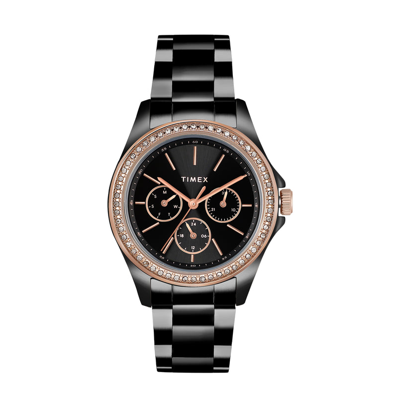 Timex Round 21mm Black Dial Analog Women Watch - TW000Z404 Watch Timex