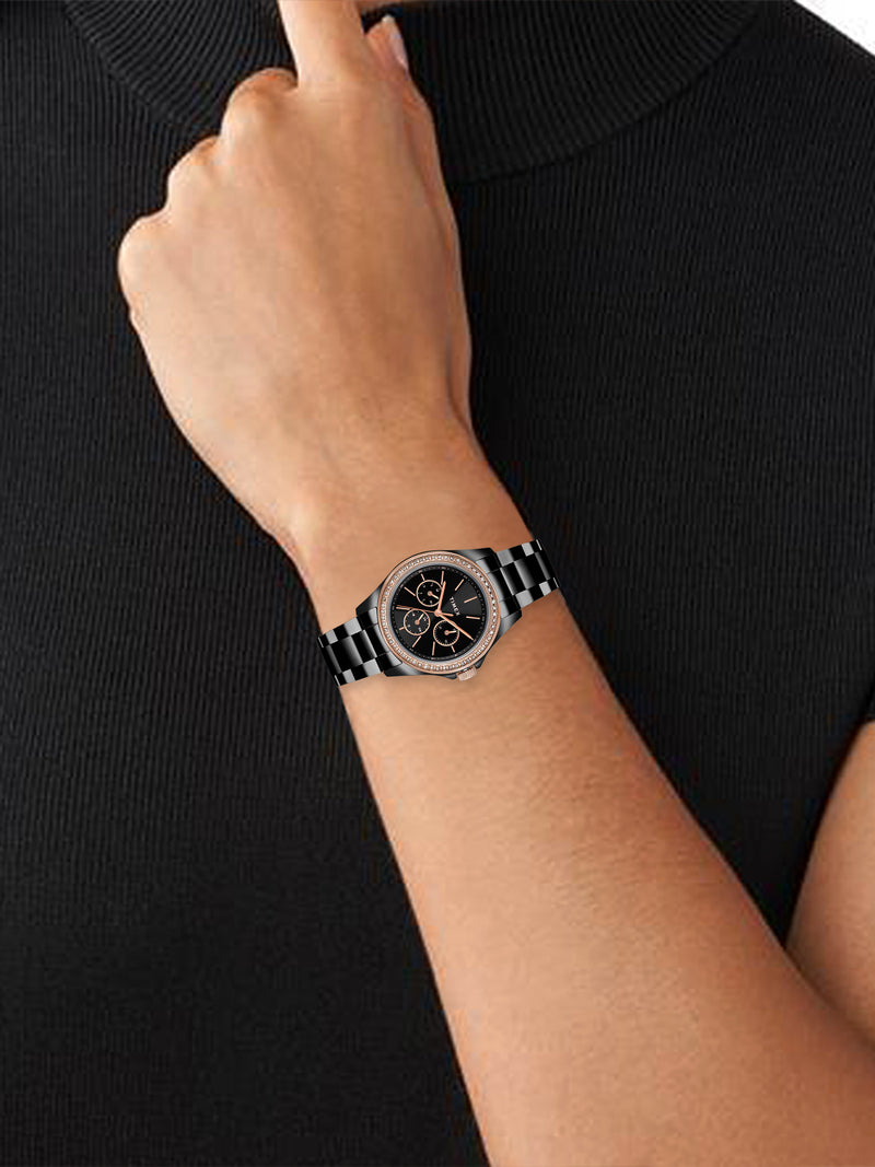 Timex Round 21mm Black Dial Analog Women Watch - TW000Z404 Watch Timex