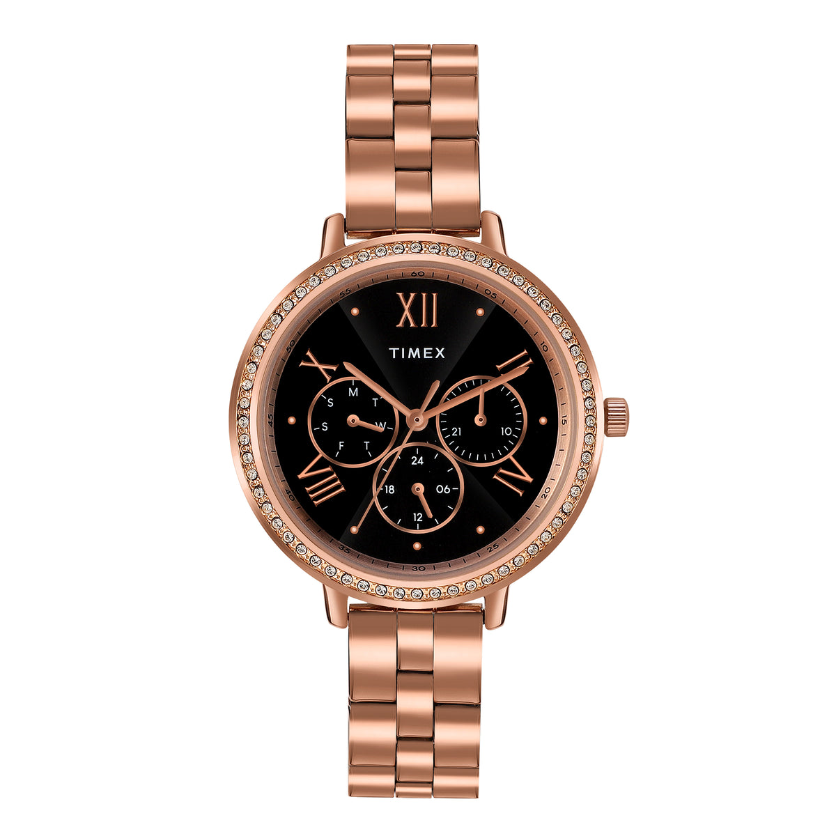 Timex Round 21mm Black Dial Analog Women Watch - TW000Z503