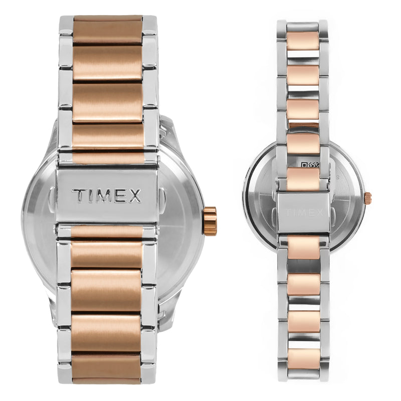 Timex Trendline Round 44mm Blue Dial Analog Pair Watch - TW00PR267 Watch Timex