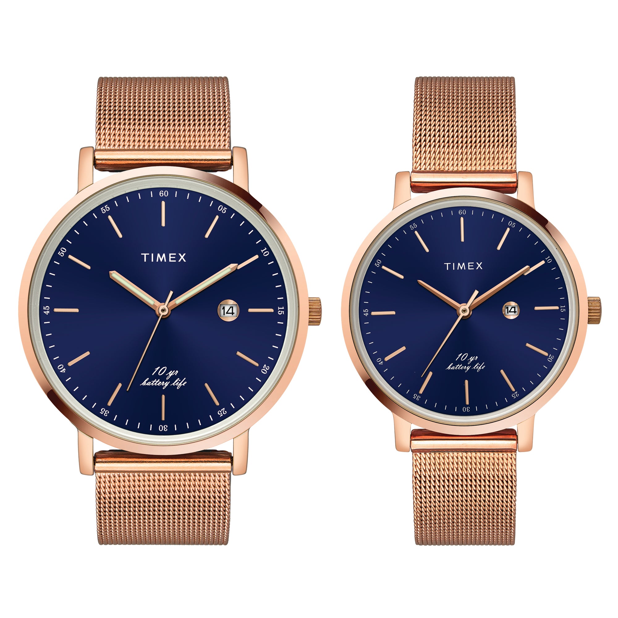Timex Empera Round 21mm Blue Dial Analog Pair Watch - TW00PR269 Watch Timex