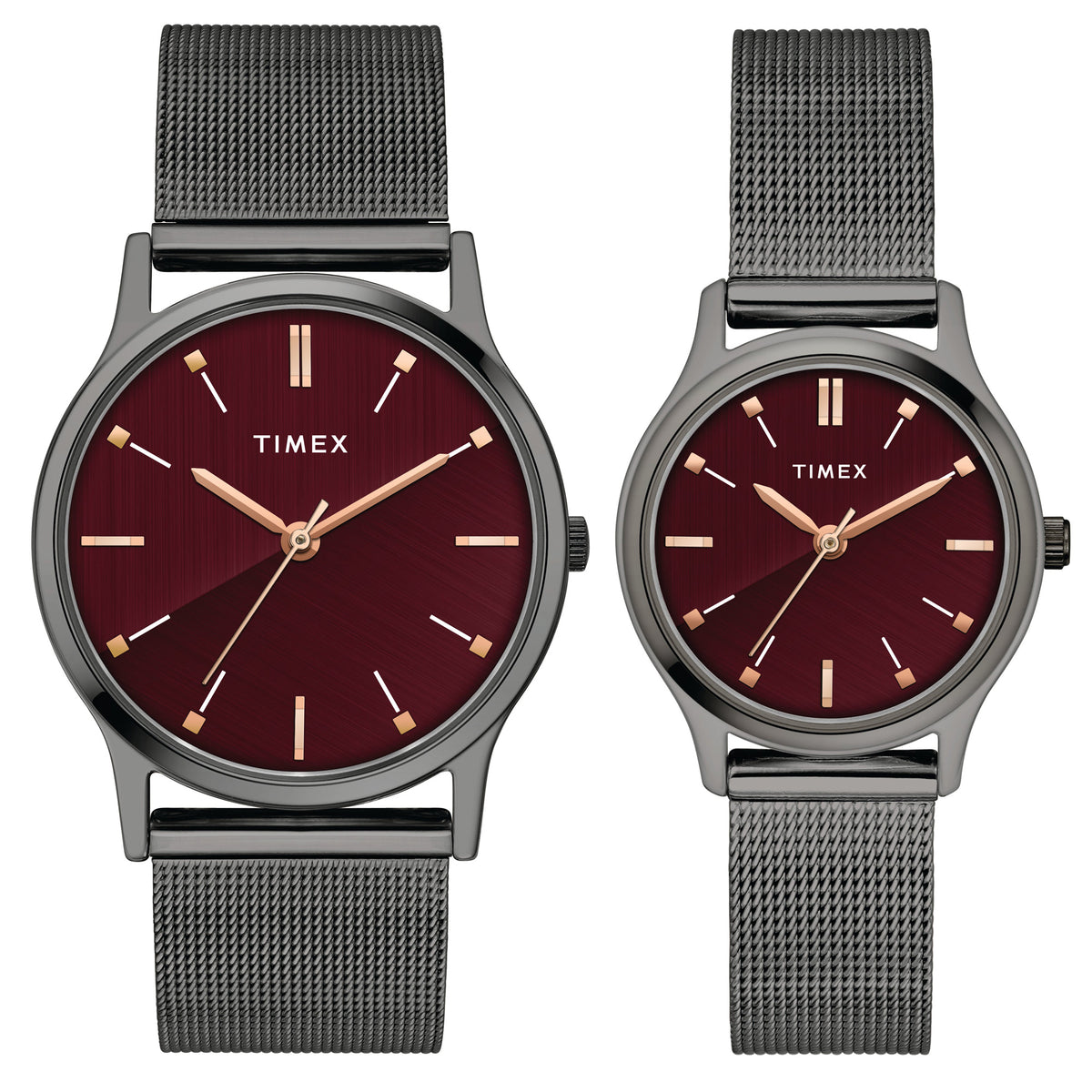 Timex Round 39mm Red Dial Analog Pair Watch - TW00PR272