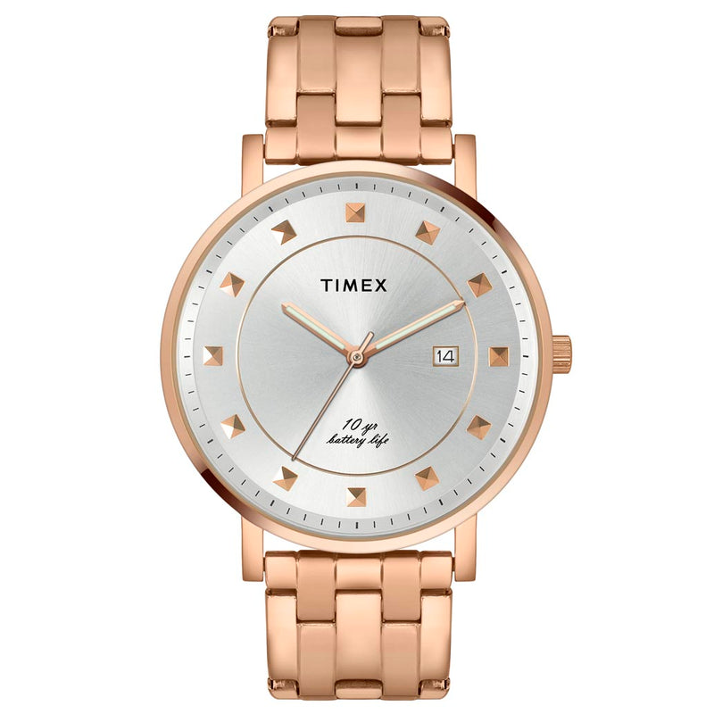 Timex Empera Round 41mm Silver Dial Analog Pair Watch - TW00PR281 Watch Timex
