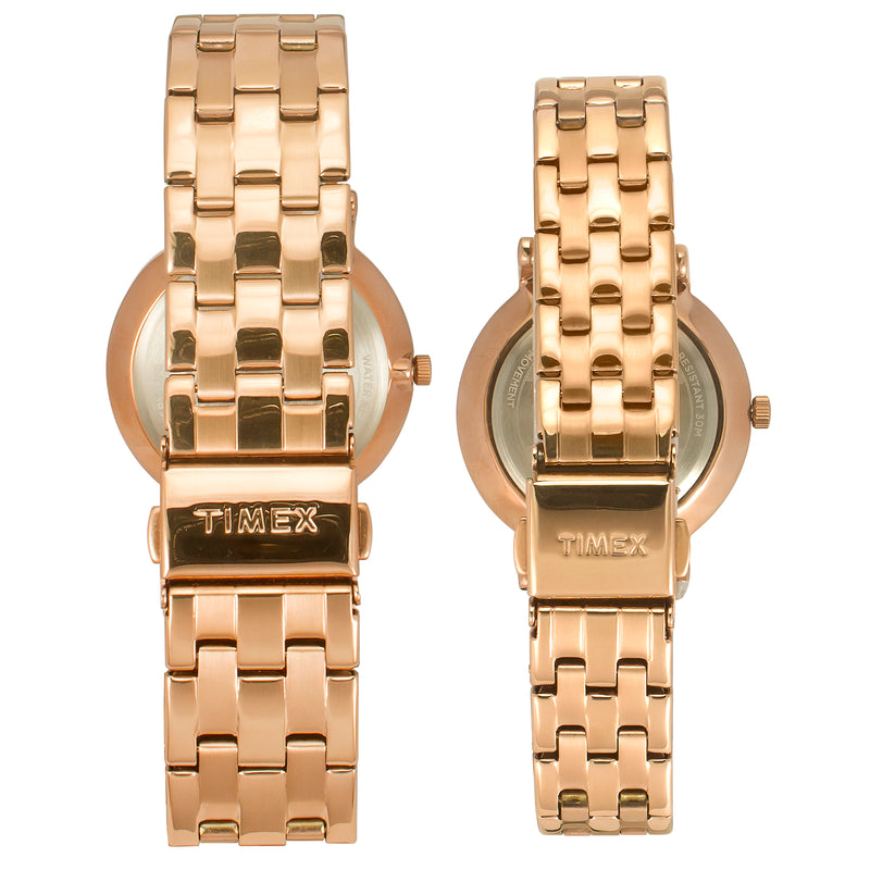 Timex Empera Round 41mm Silver Dial Analog Pair Watch - TW00PR281 Watch Timex