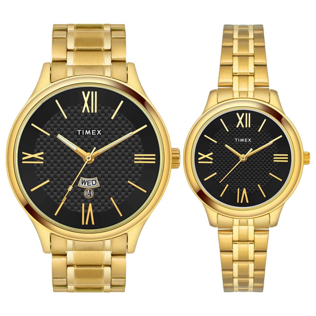 Timex Empera Round 21mm Black Dial Analog Pair Watch - TW00PR283