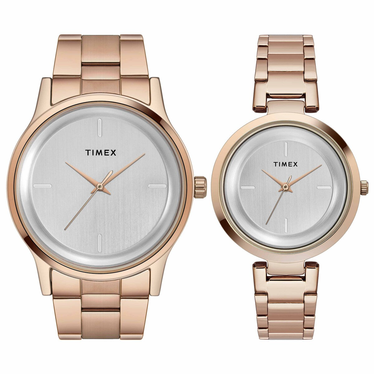 Timex Trendline Round 21mm Silver Dial Analog Pair Watch - TW00PR294