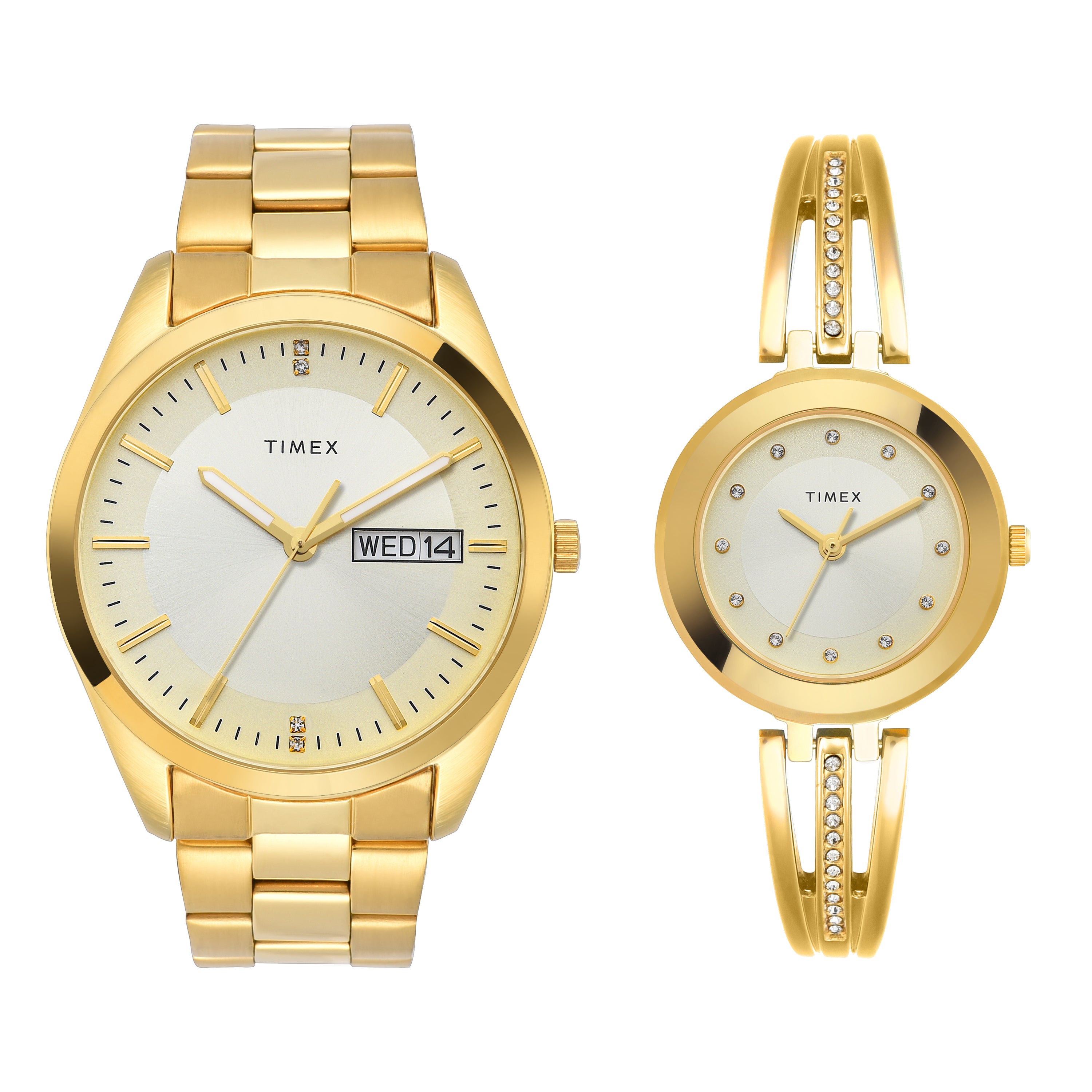 Timex Fashion Beige Round Dial Quartz Analog Unisex Watch
