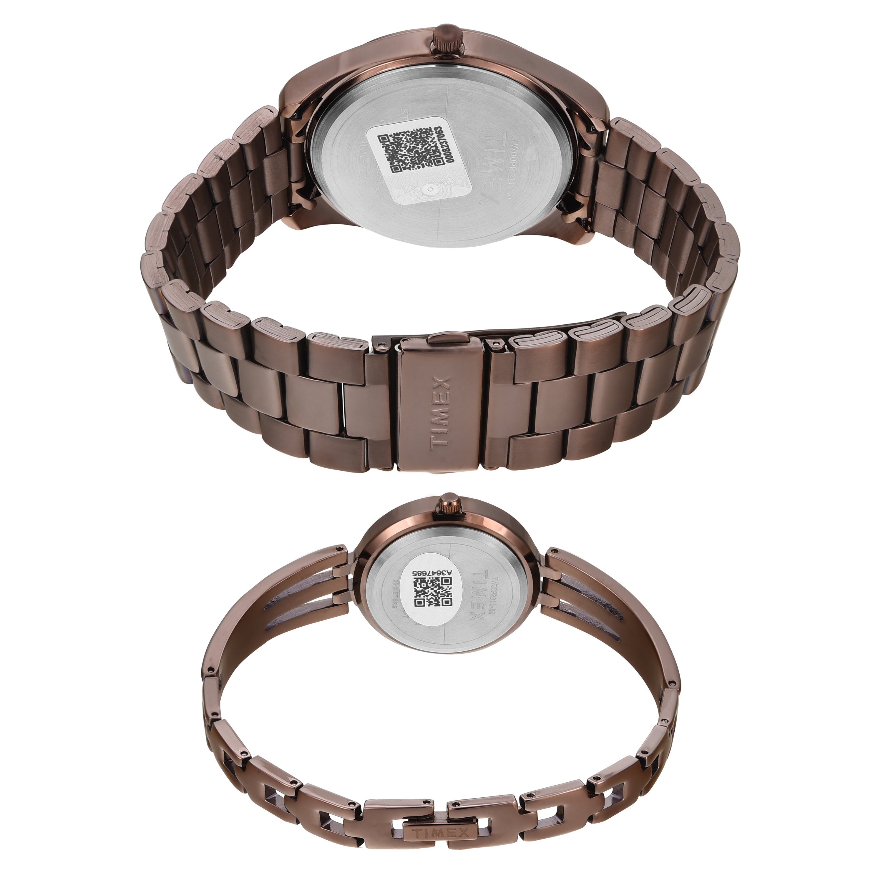 Timex Trendline Round 21mm Brown Dial Analog Pair Watch - TW00PR311 Watch Timex