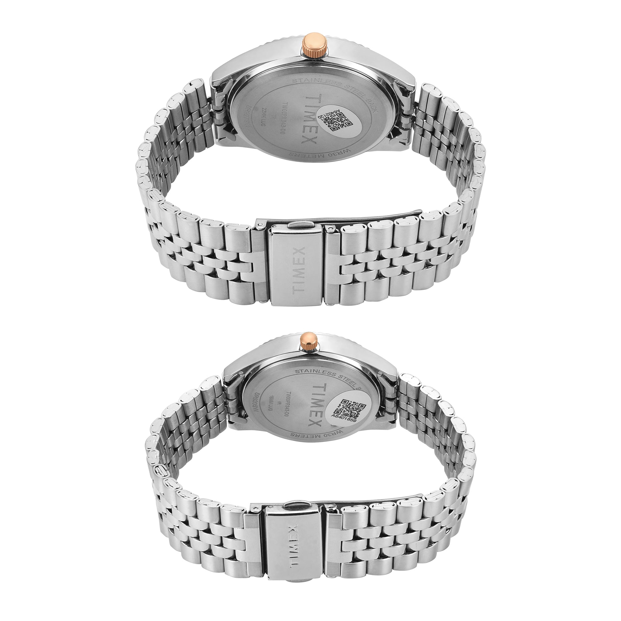 TIMEX Trendline Silver Round Dial Analog Pair's Watch - TW00PR343