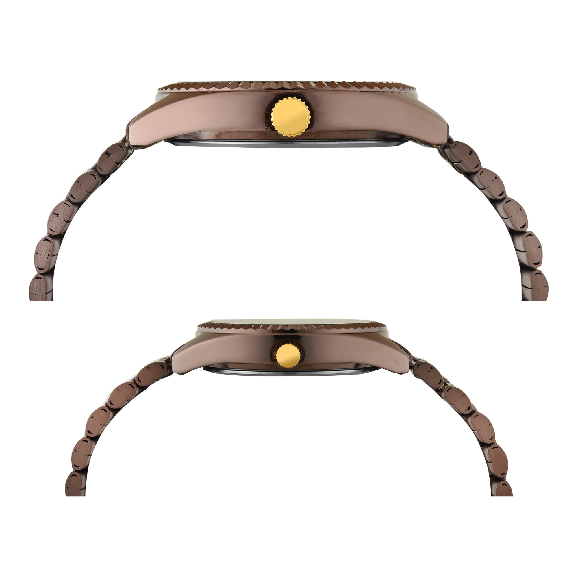 TIMEX Trendline Brown Round Dial Analog Pair's Watch - TW00PR344