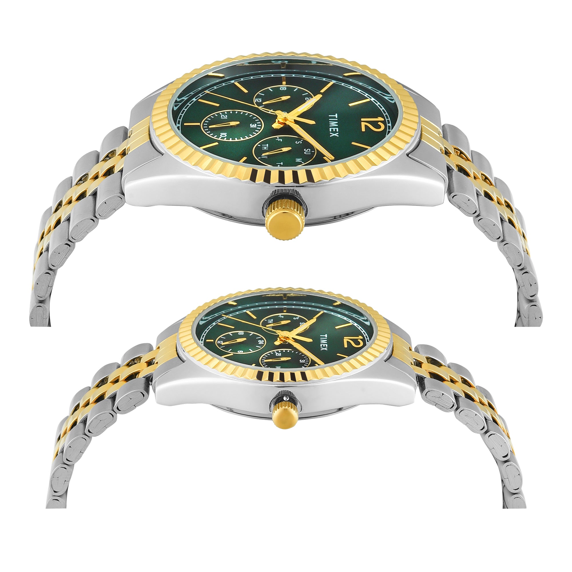 TIMEX Trendline Green Round Dial Analog Pair's Watch - TW00PR347