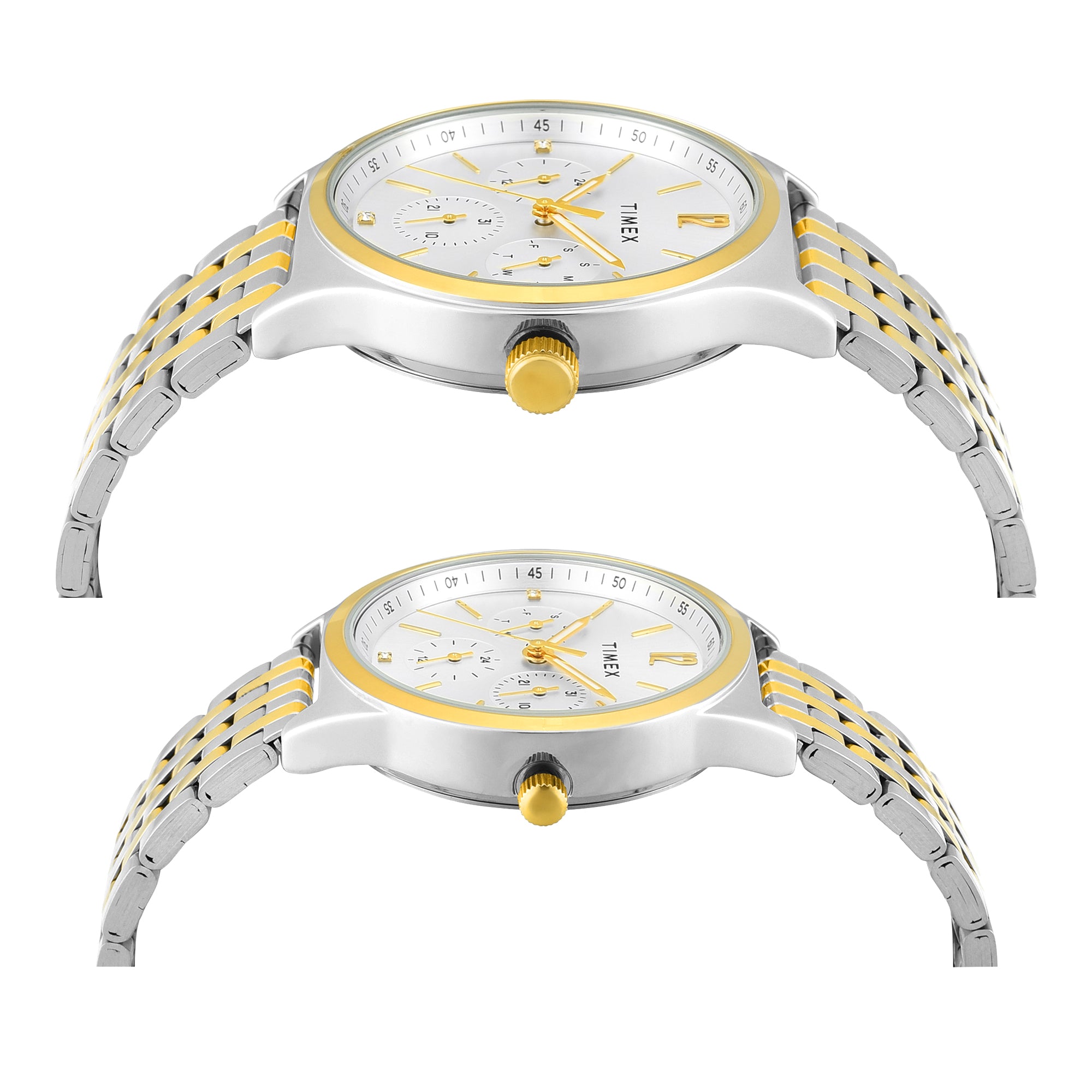 TIMEX Trendline Silver Round Dial Analog Pair's Watch - TW00PR350